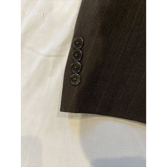 HART SCHAFFNER MARX Mens Brown Striped WOOL Sport Coat Suit Jacket Blazer 40 Reg - Picture 3 of 12